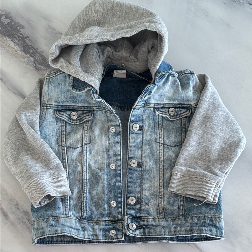 H&M Blue and Gray Hybrid Jean Jacket